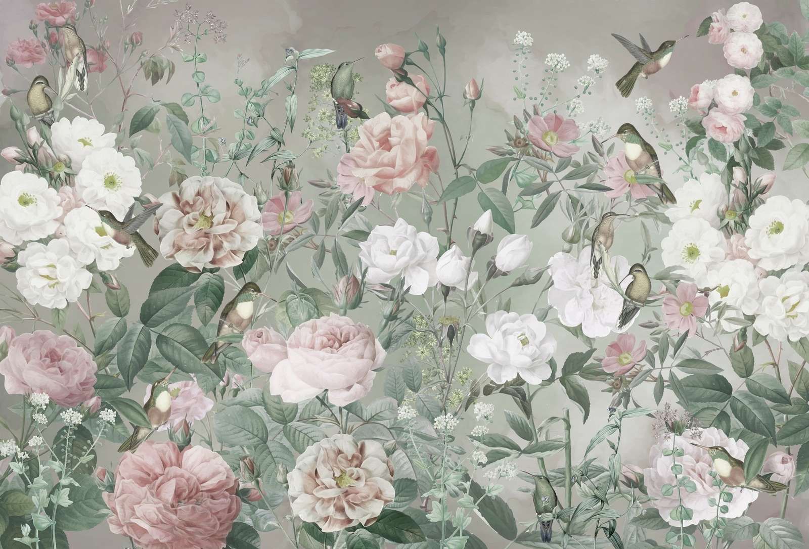 Oiseaux dans le jardin de roses Oiseaux dans le jardin de roses