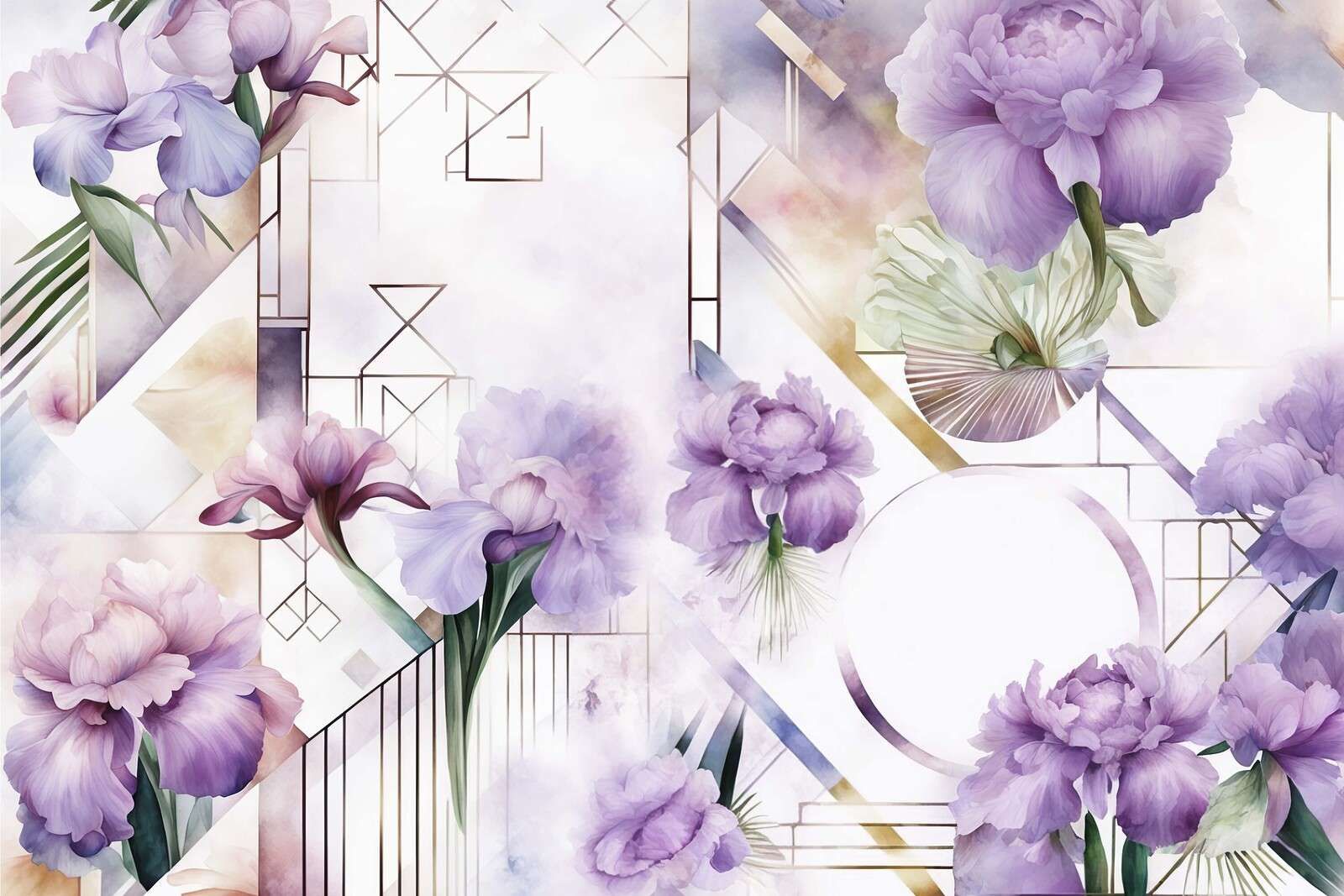 Géométrie Aquarelle Violet