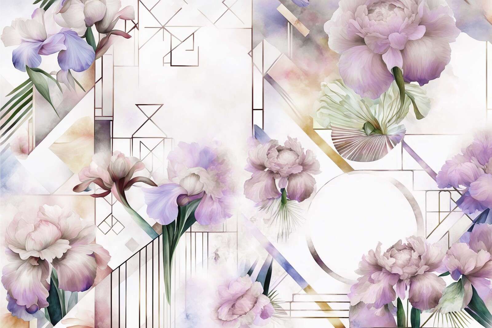 Géométrie aquarelle rose