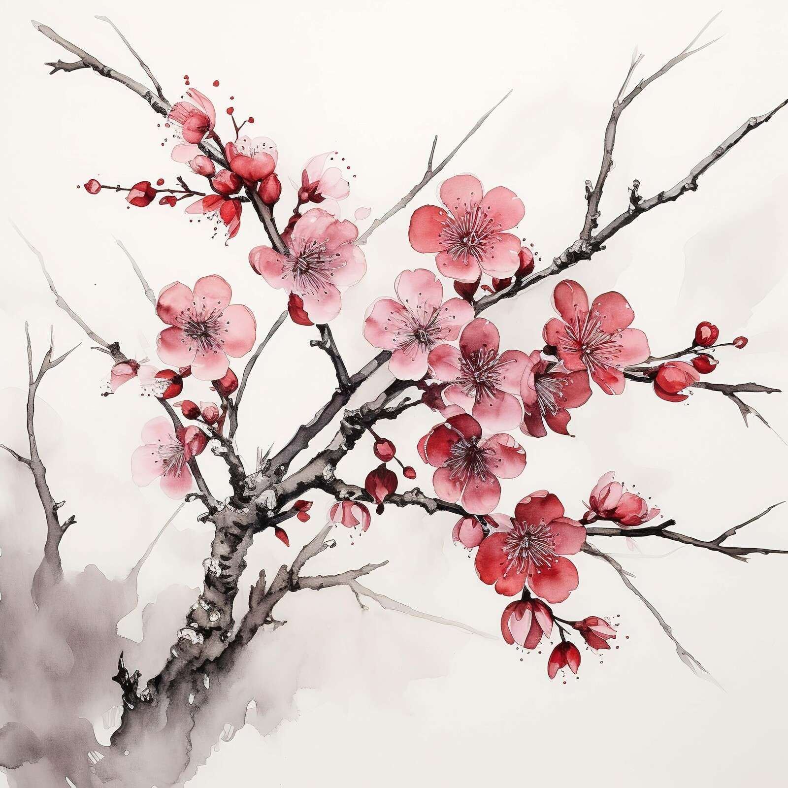 Encre Branches de Fleurs de Cerisier #6