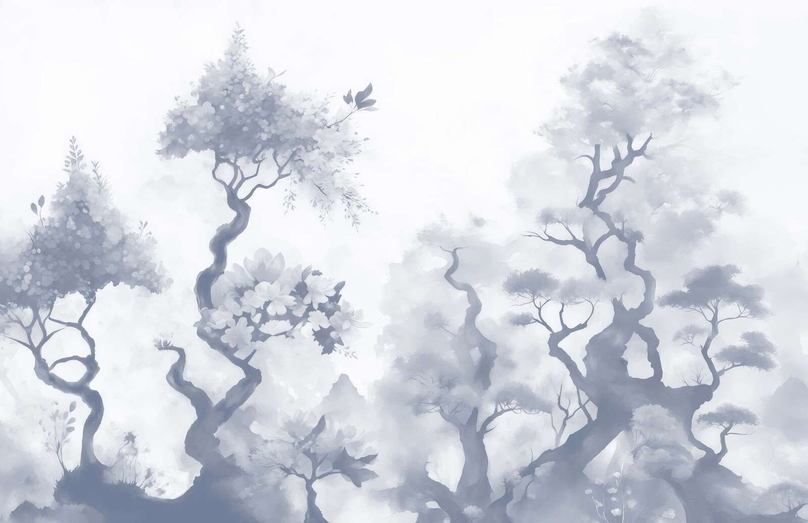 Arbres en fleurs marron