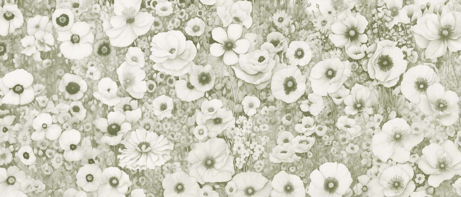 Conte de coquelicot monochrome vert