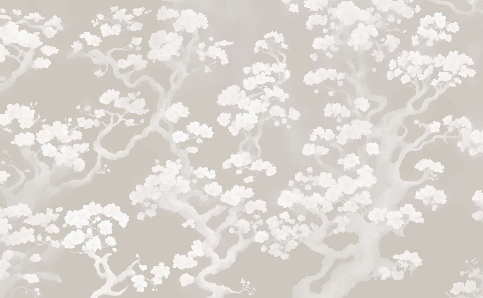 Forêt en fleurs merveilleuse - taupe Forêt en fleurs merveilleuse - taupe