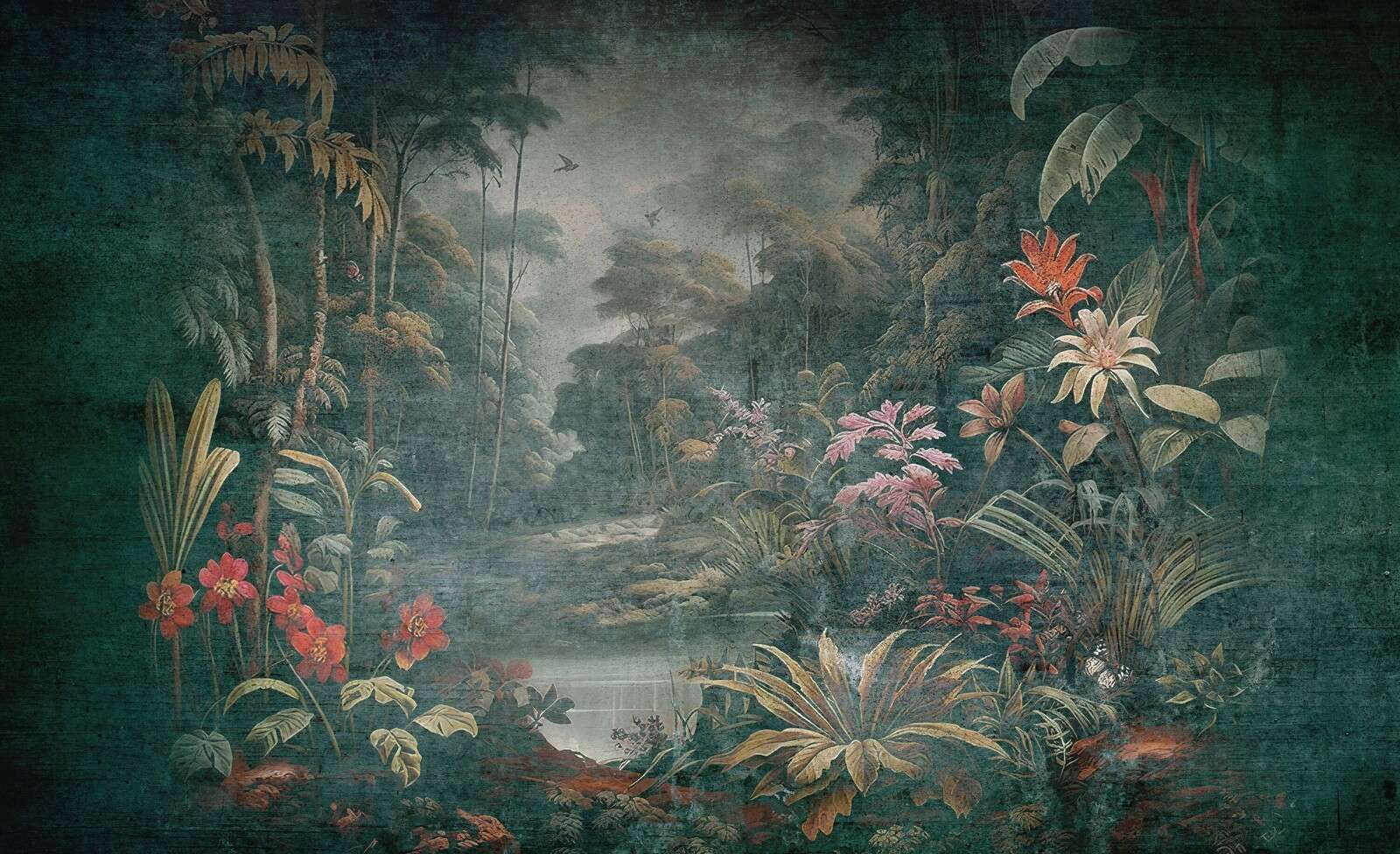 Forêt tropicale sous la brume matinale