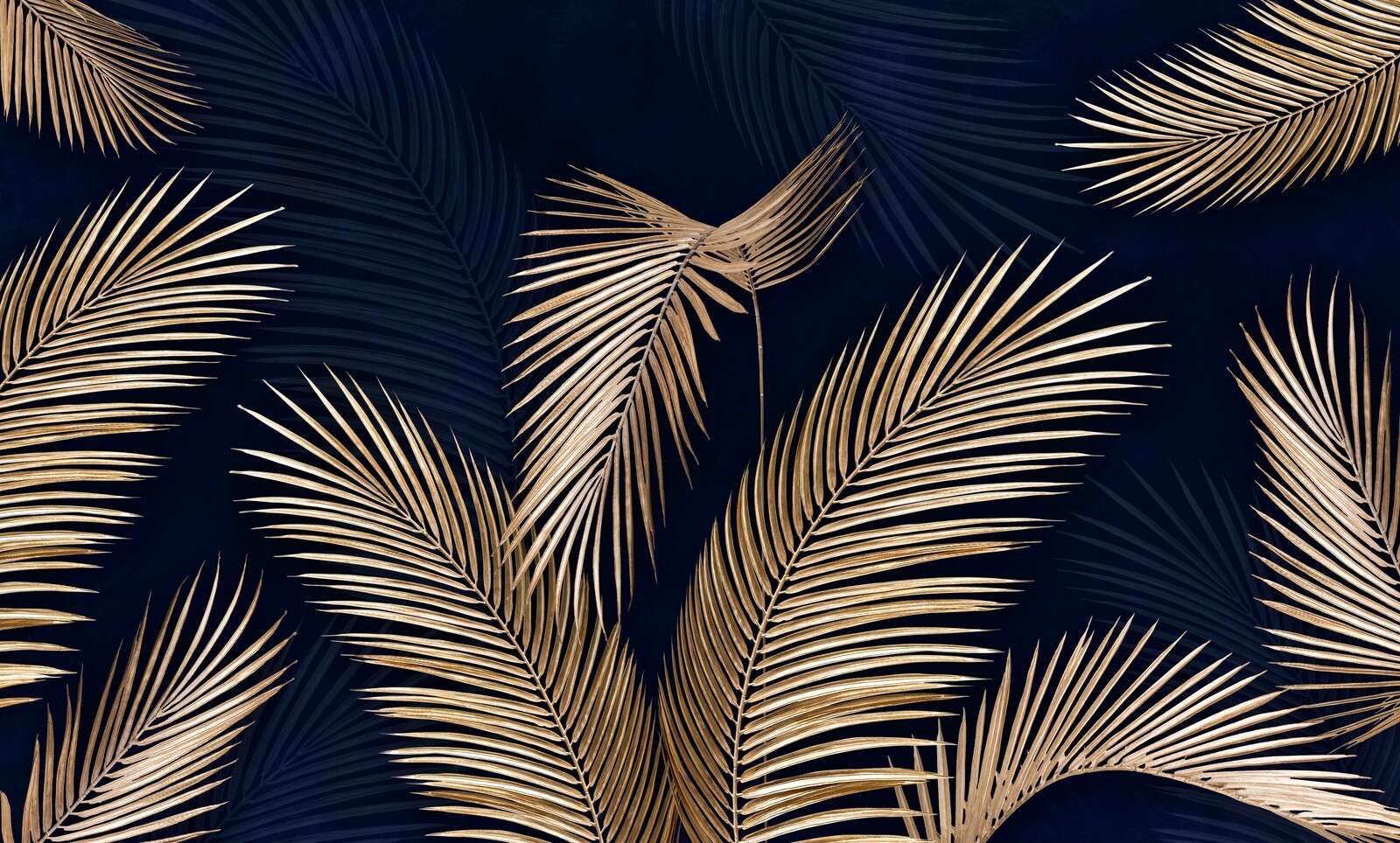 Palmes dorées sur bleu nuit