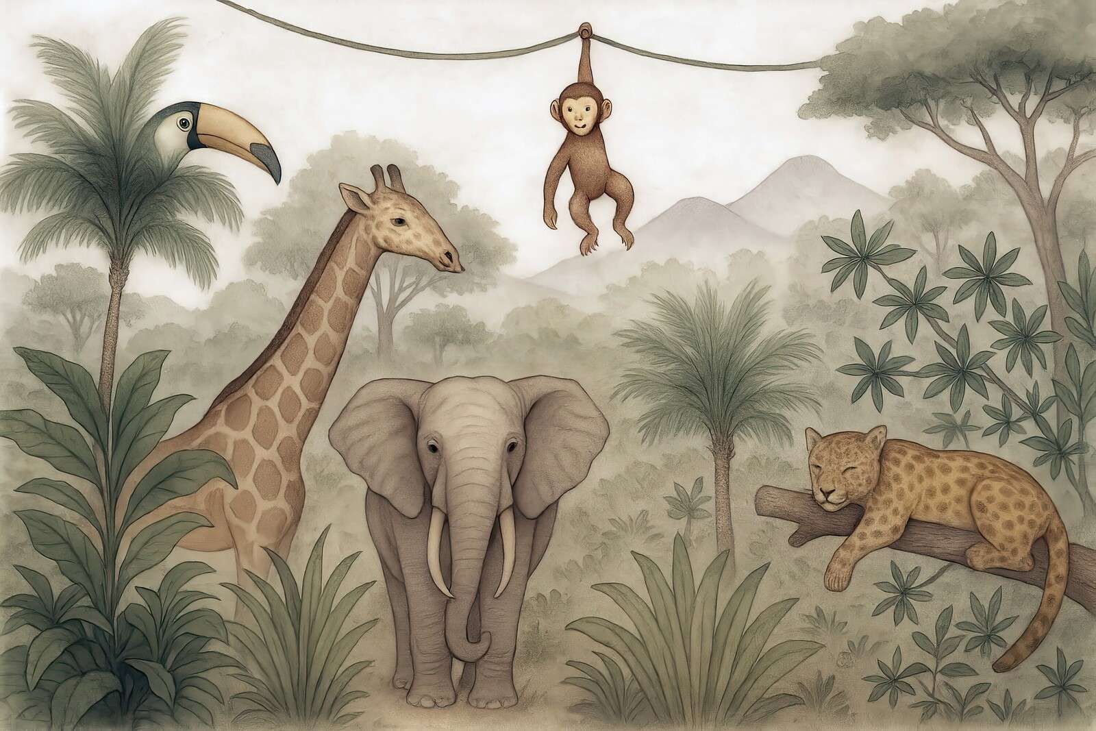 Amis de la jungle en couleur