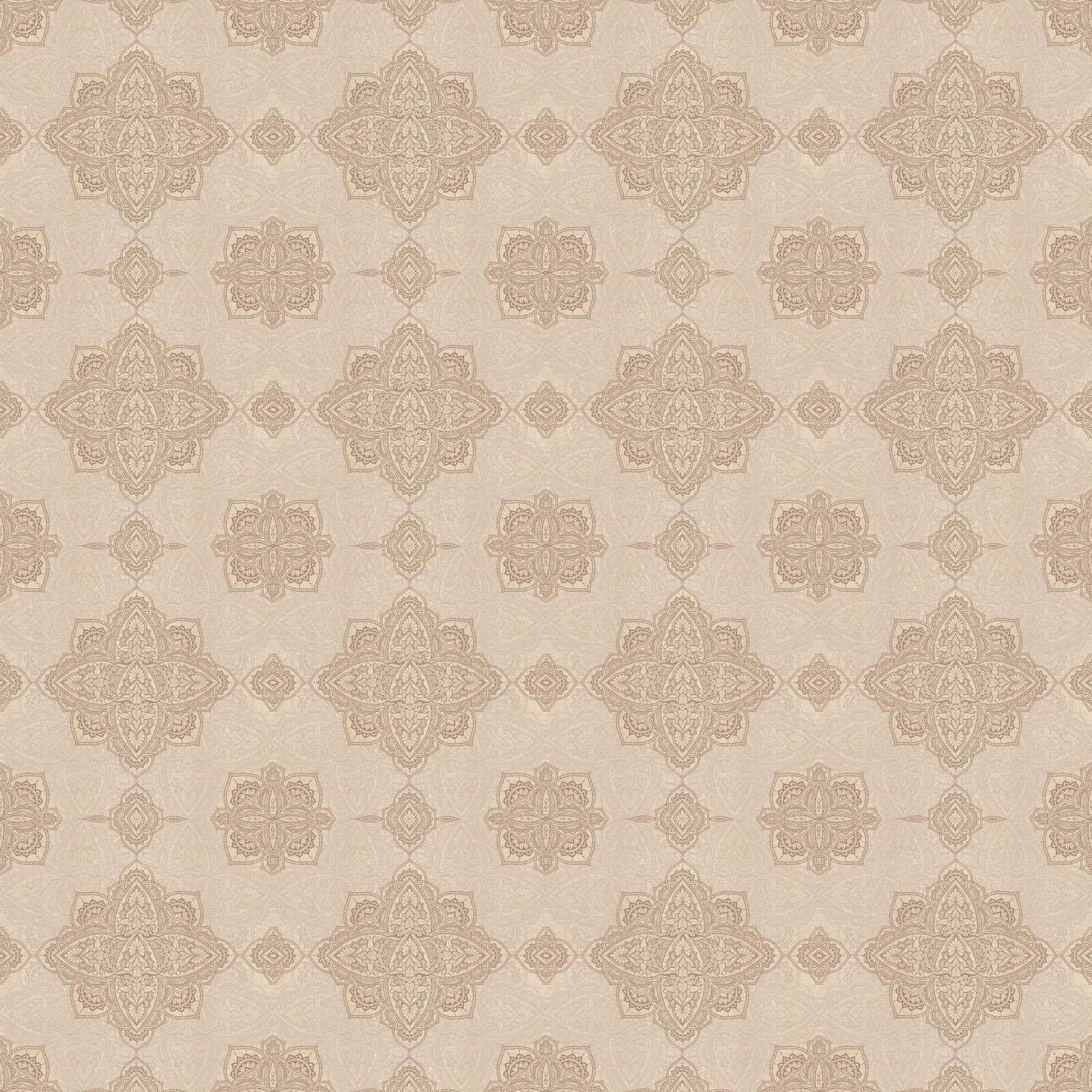 motif médaillon oriental beige