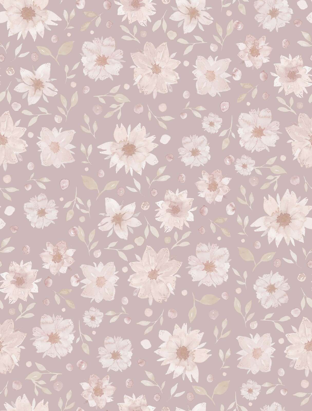 Fleurs douces à l'aquarelle en mauve