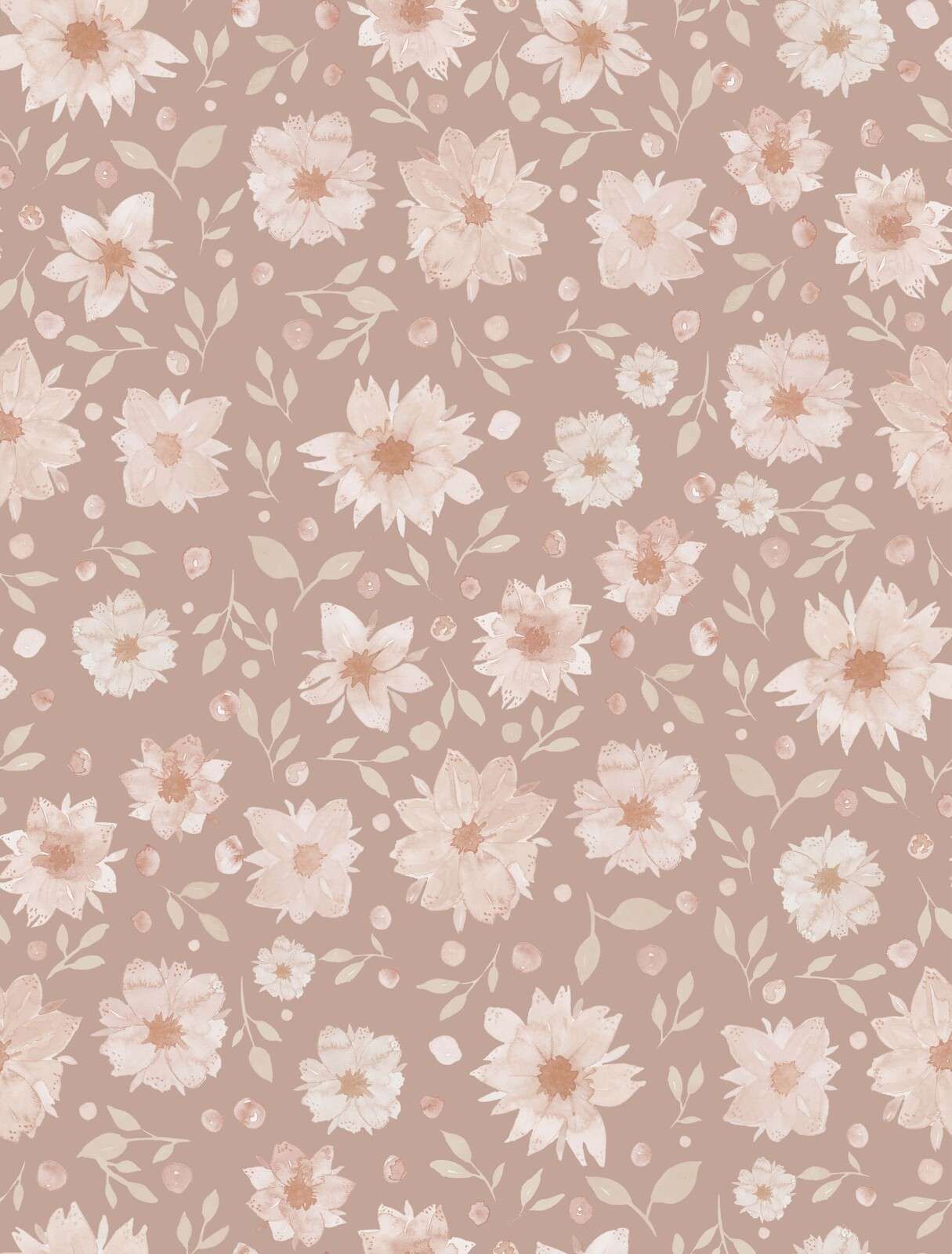 Fleurs douces à l’aquarelle en beige blush
