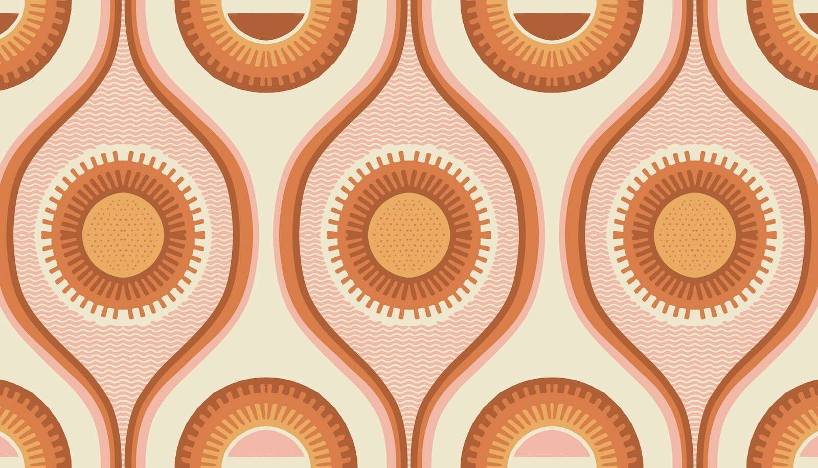 Spirales solaires chaudes de style rétro