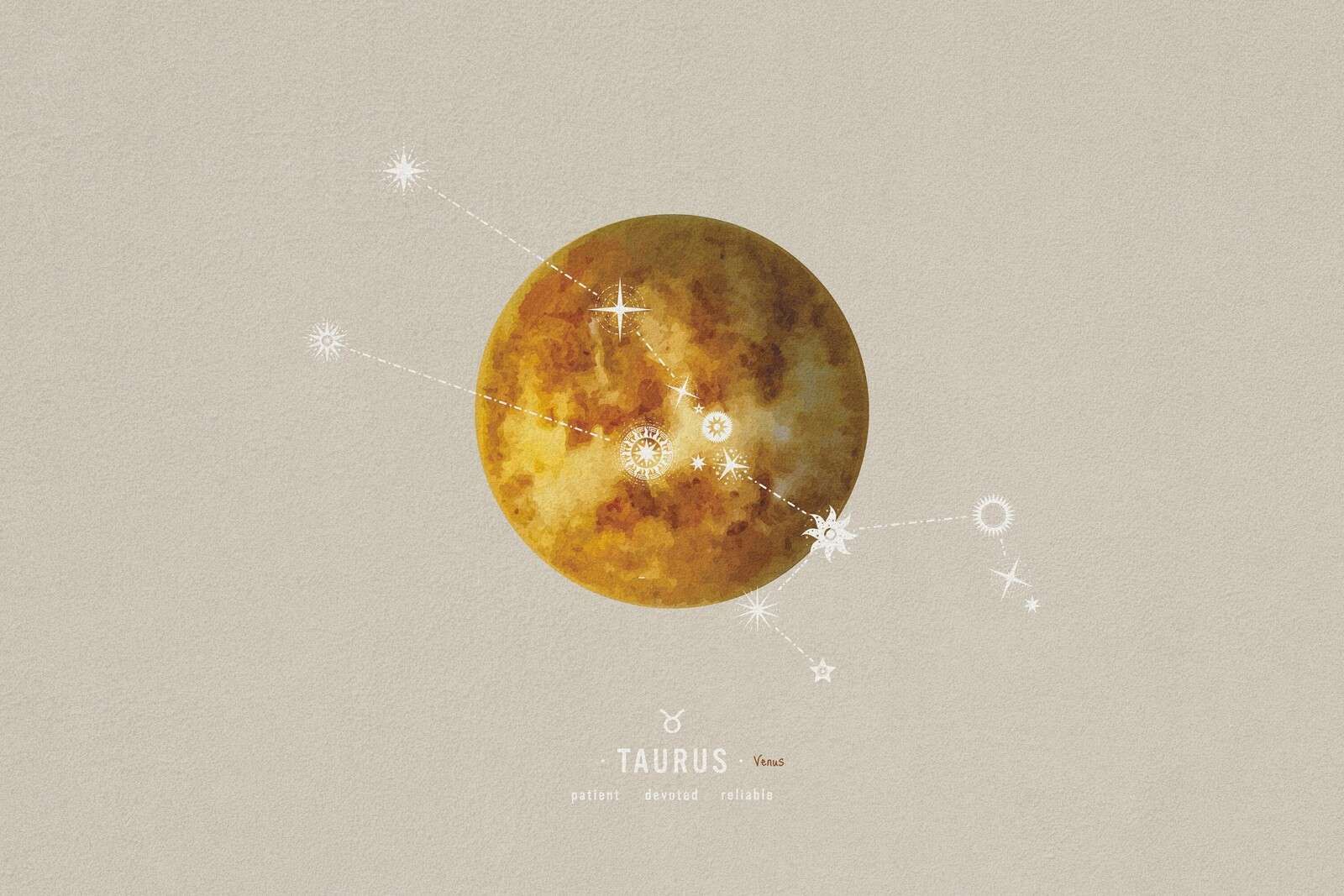Planète Taureau Avec Ligne D'étoiles