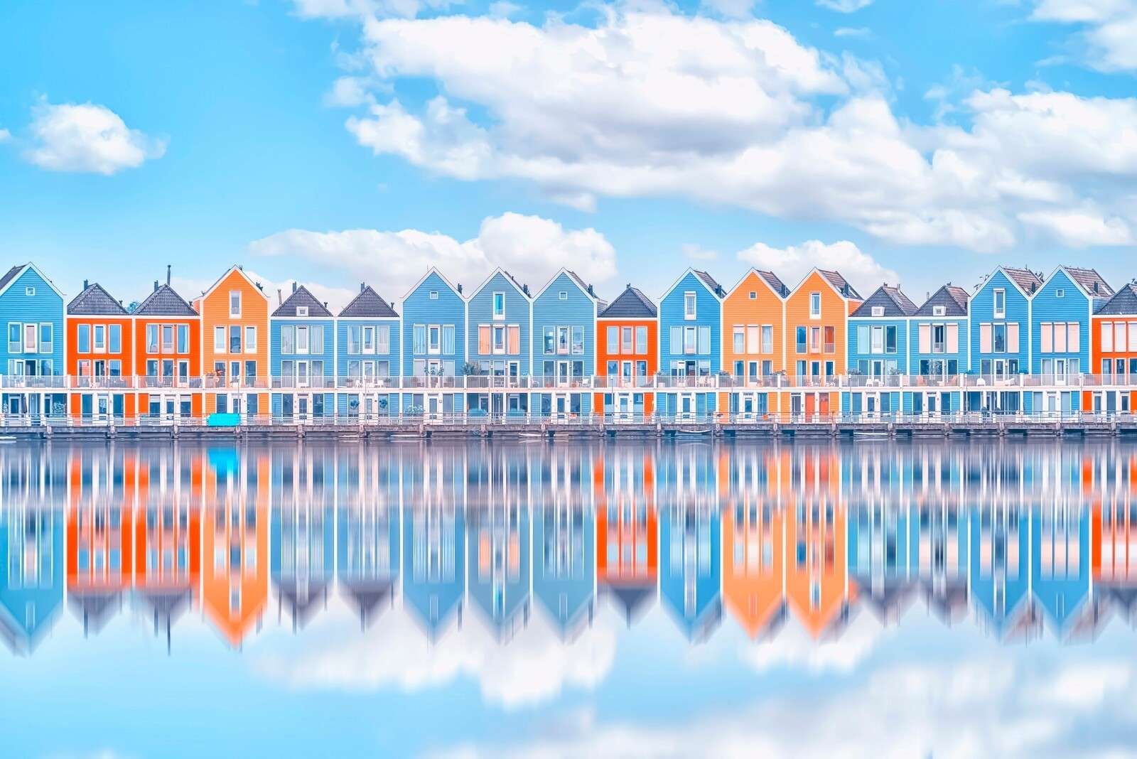 Ligne d'eau des façades colorées