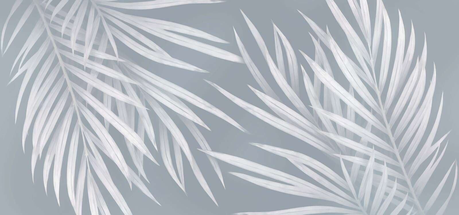 Feuilles de palmier claires en bleu-gris