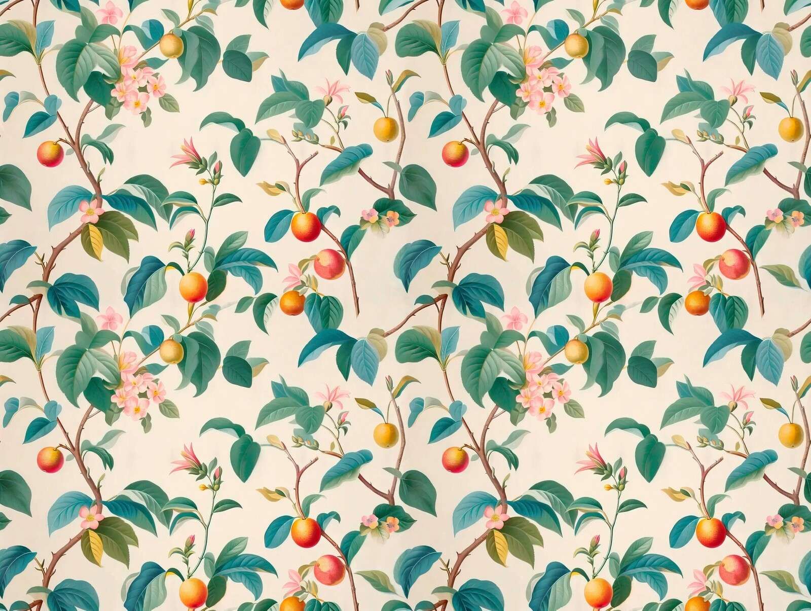 Branches d'un arbre fruitier en fleurs.