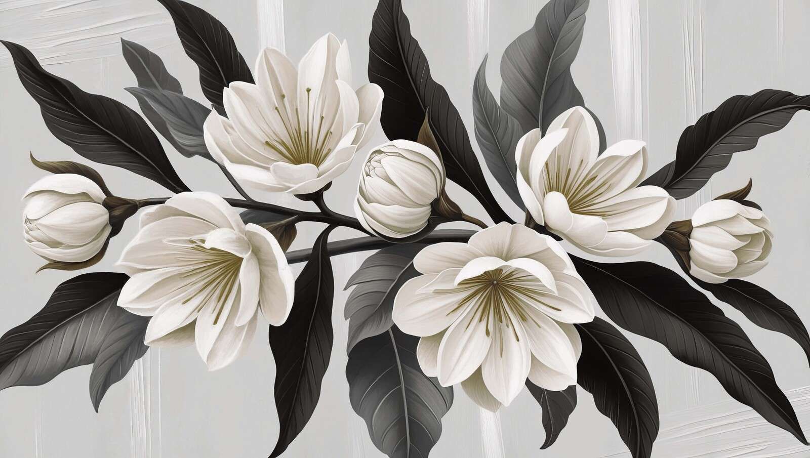 Fleurs de magnolia blanches avec des feuilles sombres
