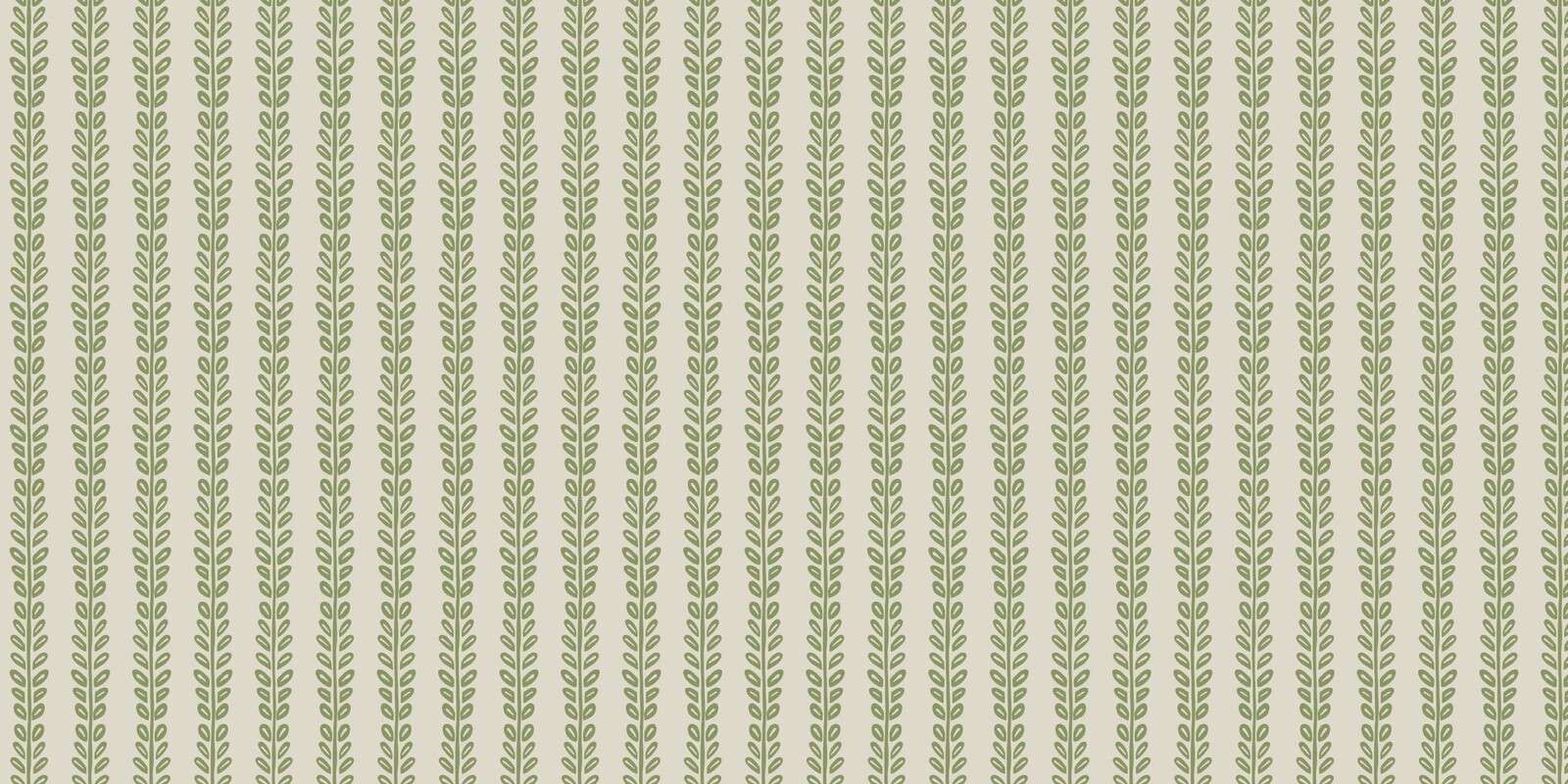 vrilles feuillues vert olive en rayures