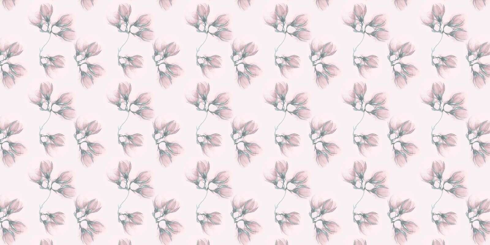 Rameaux de magnolia doux sur rose poudré