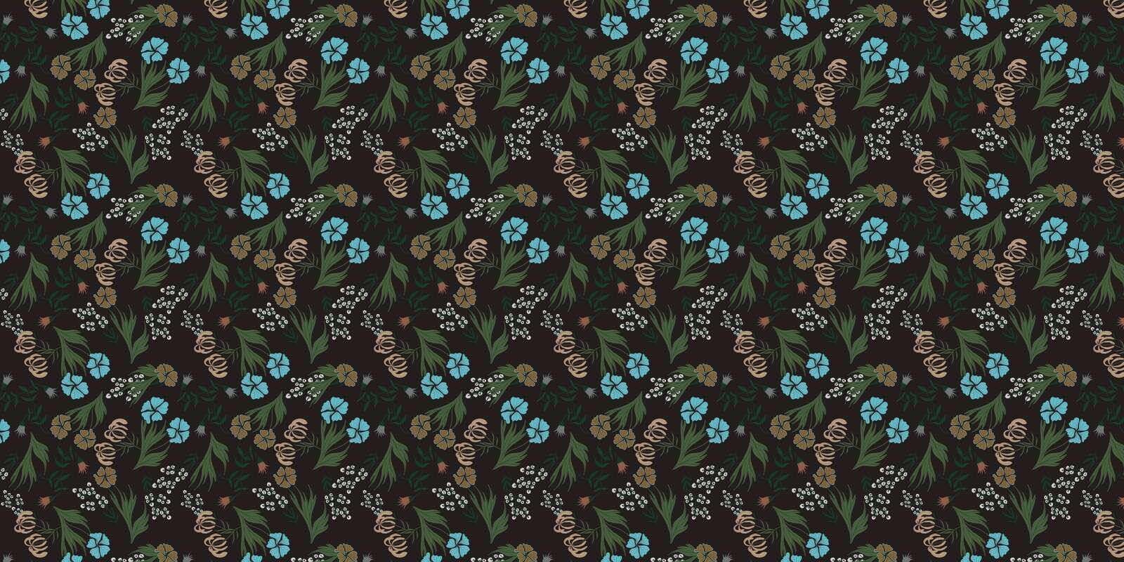 Fleurs sauvages sur fond sombre