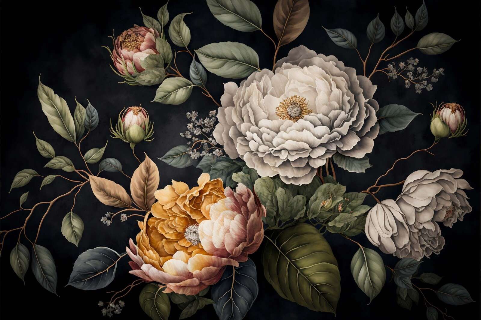 Baroque maussade grandes fleurs ii