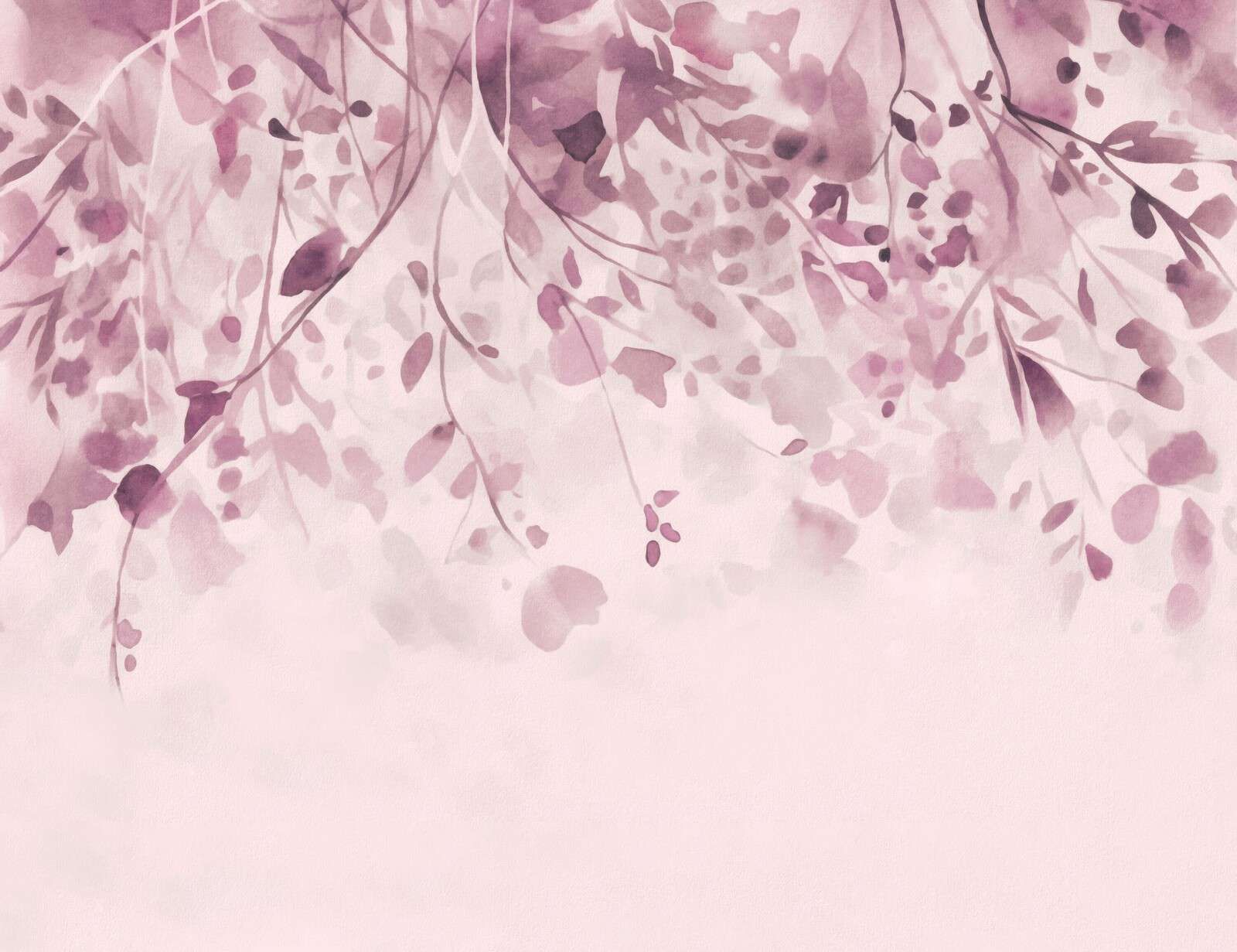 Hanging flowers pastel pink watercolor art