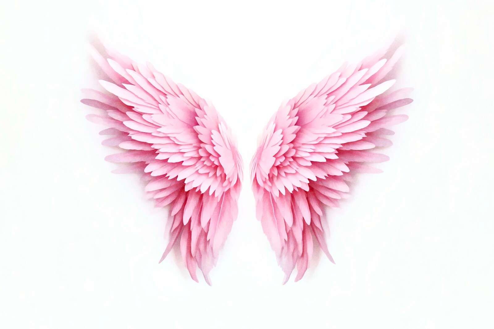 Pink watercolor guardian angel wings