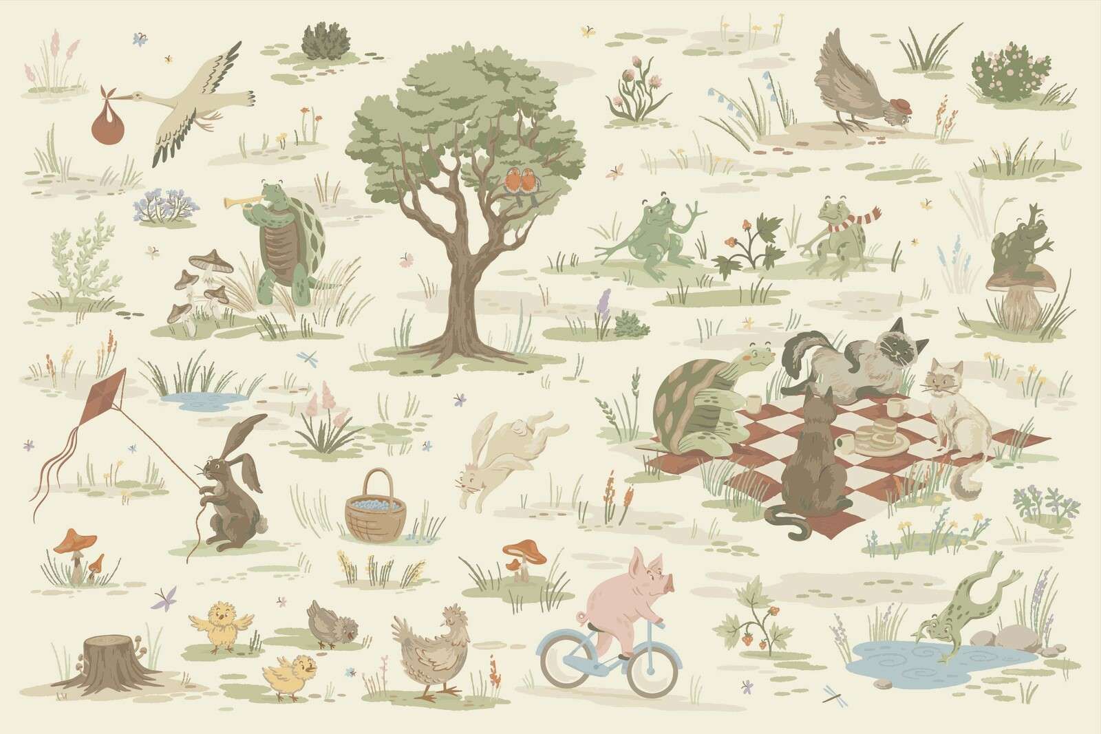 Animaux de la forêt lumière colorée