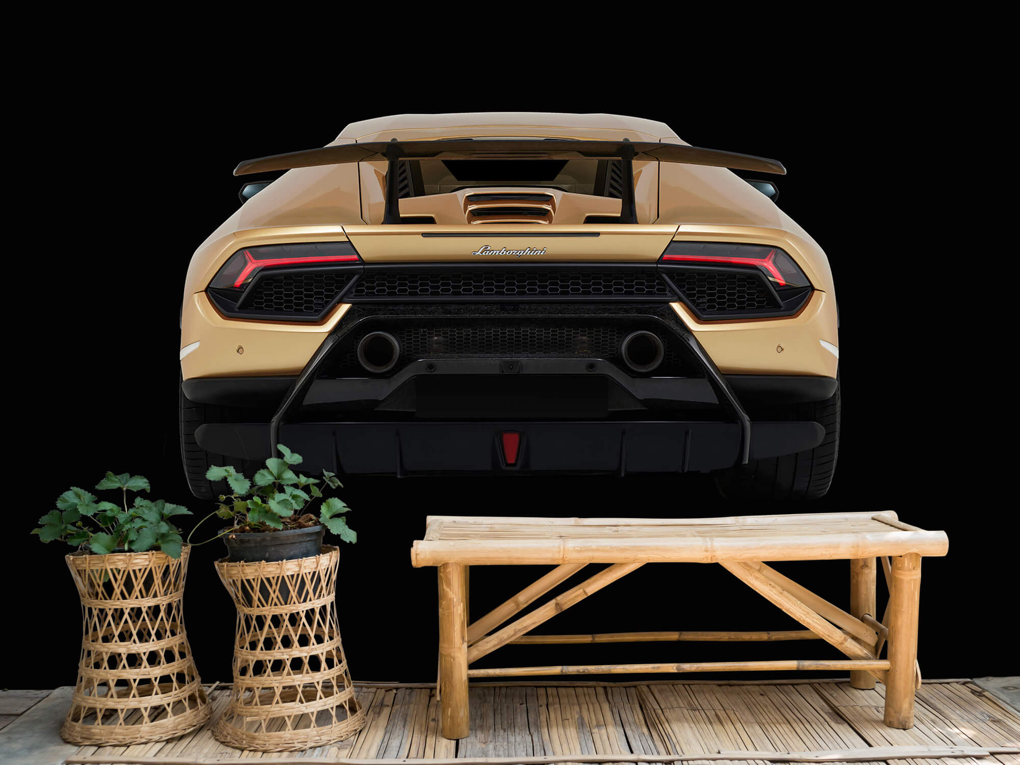 Wallpaper Lamborghini Huracán - Arrière, noir 3