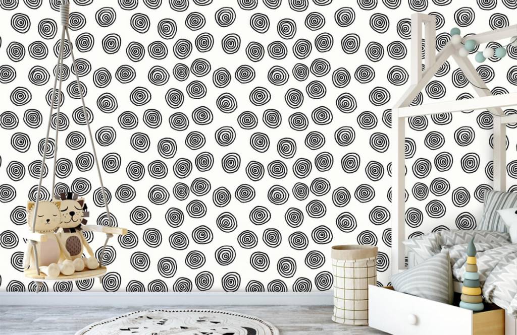 Abstrait - Cercles abstraits en noir et blanc - Chambre d'hobby 4